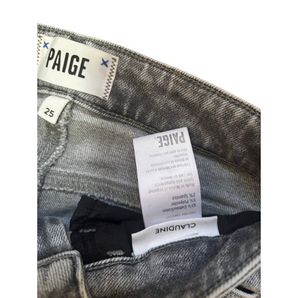 PAIGE Claudine High Rise Crop Flare Jeans Gray Wash Size 25 - Picture 5 of 7